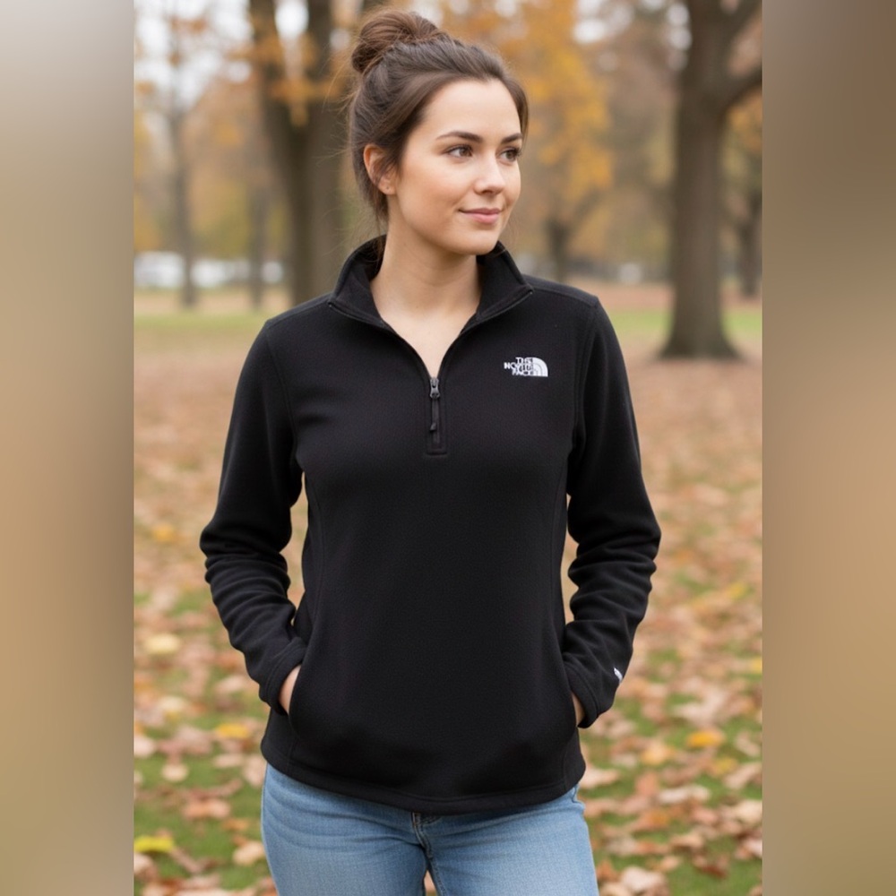 The North Face Black Half-Zip Fleece Pullover